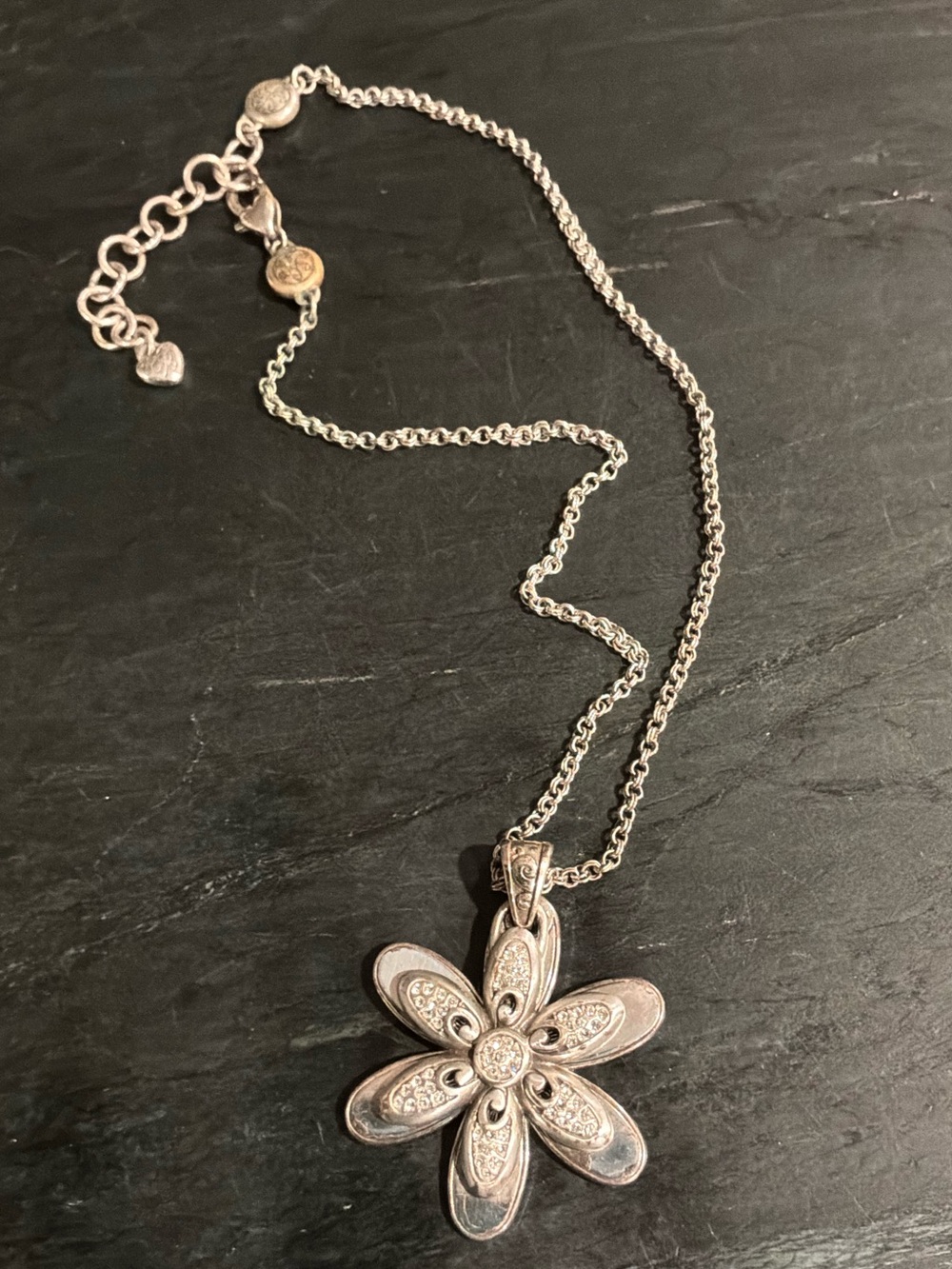Brighton Silver Floral Pendant Necklace - Picture 3 of 5